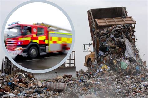 Multiple fire crews rush to rubbish tip as video shows thick black .